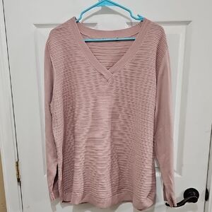 Hillary Radley Pink V-Neck Sweater